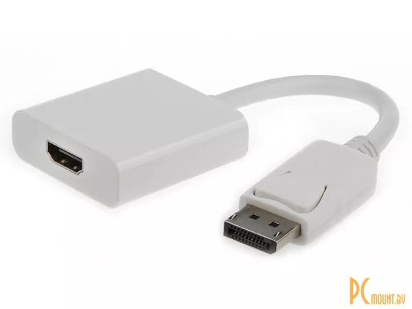 Переходник DisplayPort to HDMI, Gembird A-DPM-HDMIF-002-W white, 10cm