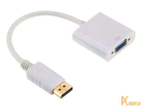 Переходник DisplayPort (вилка) - VGA (розетка), Gembird A-DPM-VGAF-02-W, Белый